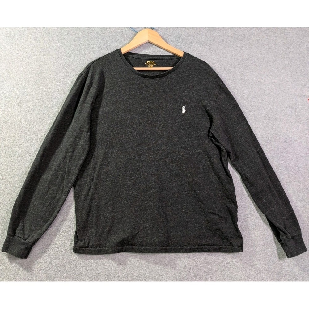 Polo‎ Ralph Lauren Long Sleeve T-Shirt Charcoal Gray Pony Logo Men's L Normcore